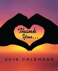 Thank You 2018 Monthly Fridge Magnet Calendar
